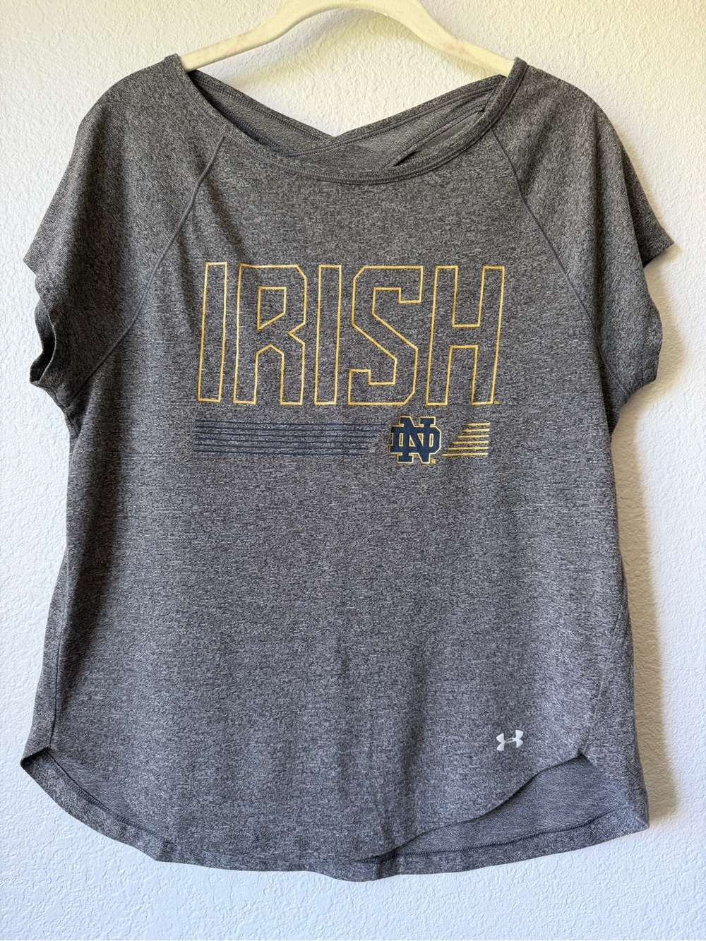 Under Armour Notre Dame HeatGear Women’s Top, Small, Keyhole Back Y2K Vintage